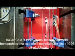 16 cavidades 2 peças montar 32 mm flip cap up parte em cold runner